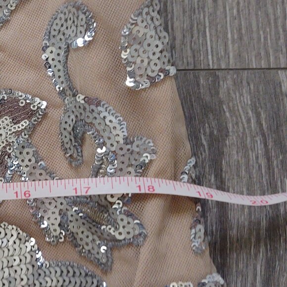 NWT Calvin Klein Fully Sequined Cap Sleeve Dress with Cowl/Draped Back and Train - Picture 11 of 14